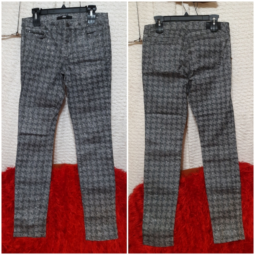Womens Gray Jeans Sz 30 Skinny Glitter holiday pants B26 ELSE See Measurements